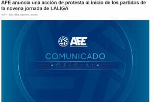 反對海外辦賽！西班牙球員協(xié)會將在第9輪比賽開始前進(jìn)行抗議