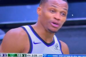 淚目！威少主動(dòng)示意防字母??隨后to五犯小薩：我不想你被罰下