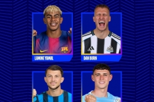 歐冠今日最佳進(jìn)球候選：亞馬爾、丹-伯恩、薩馬爾季奇、福登在列