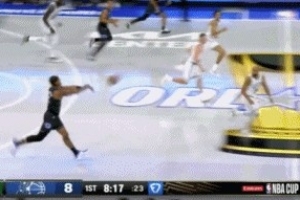 精準(zhǔn)制導(dǎo)！班凱羅長(zhǎng)傳輸送炮彈 小瓦格納接球反擊輕松上籃得手