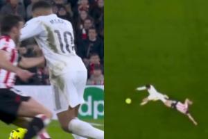 戲耍！姆巴佩卸球轉(zhuǎn)身擺脫+變向過(guò)人射門(mén)，對(duì)手上手+放鏟都沒(méi)攔住