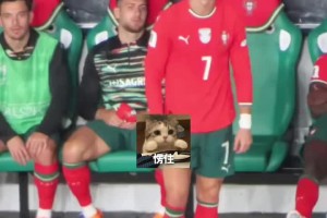 自己辛苦反超的比分就這么被扳平，場(chǎng)邊C羅很無奈??